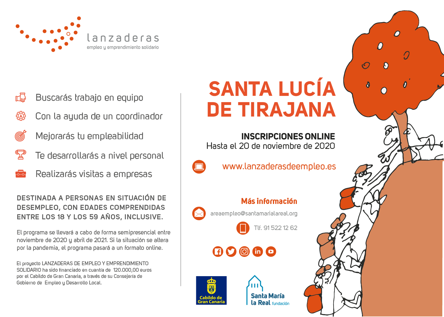 El Ayuntamiento de Santa Lucía se suma al nuevo proyecto de Lanzaderas de empleo que promueve el Cabildo a partir de noviembre