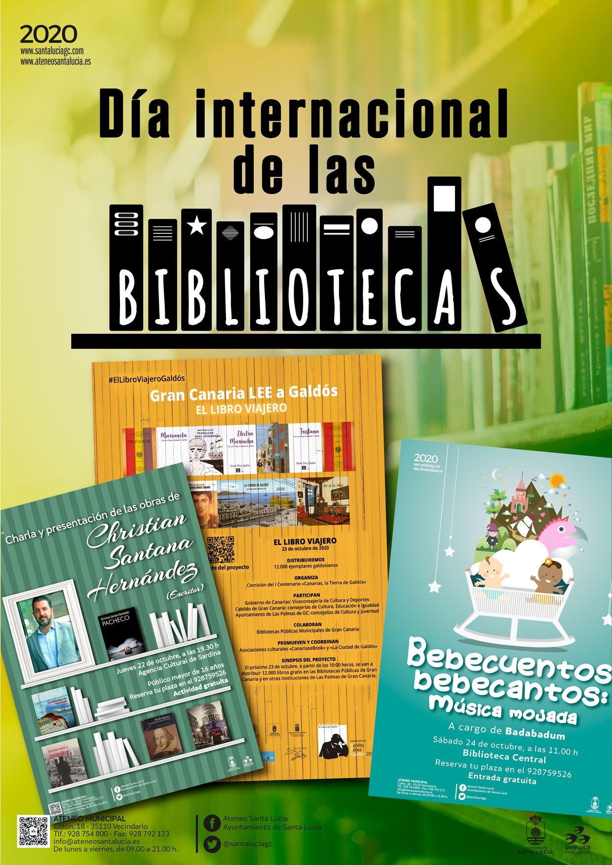  Santa Lucía celebra el Día de Las Bibliotecas regalando mil libros de Benito Pérez Galdós y con los bebecuentos de Badabadum  